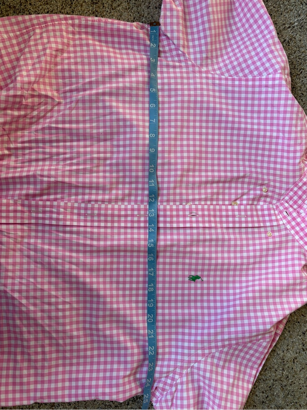 Reworked Ralph Lauren Pink and White Gingham Ruffle-Collar Button-Down - Picture 7 of 7